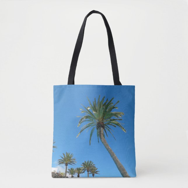 Blue Sky and Palm Trees Guadalest Valley Spain Tote Bag (Front)