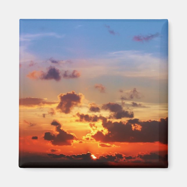 Blue Sky and Red Sunset Magnet (Front)