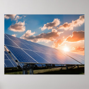 Blue Sky and Solar Panels Poster