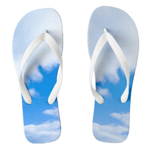 Blue sky and white clouds flip flops