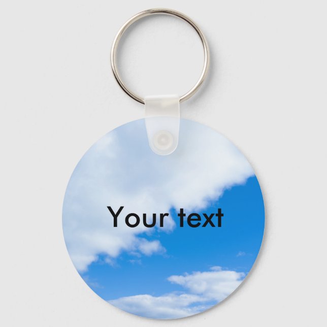 Blue sky and white clouds key ring (Front)