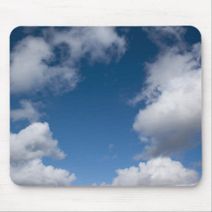 blue sky and white clouds mouse mat