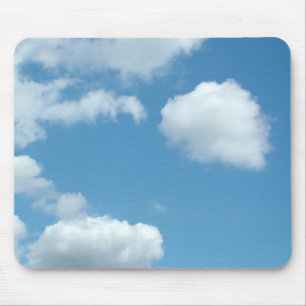 blue sky and white clouds mouse mat