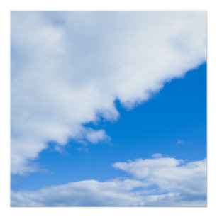 Blue sky and white clouds poster