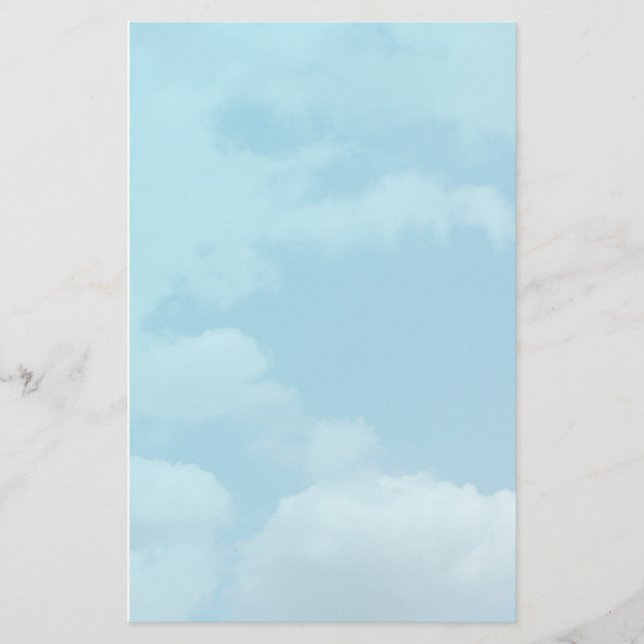blue sky and white clouds stationery (Front)