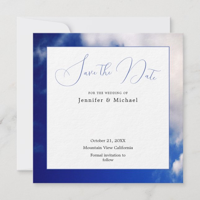 Blue Sky Art Photography Professional Minimalist Save The Date (Front)