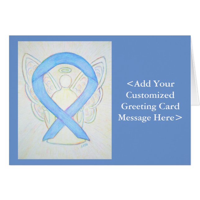 Blue Sky Awareness Ribbon Angel Cards (Front Horizontal)