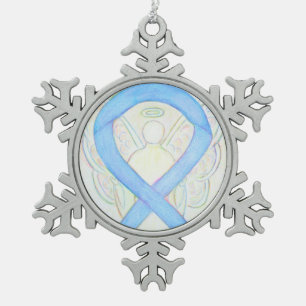 Blue Sky Awareness Ribbon Angel Ornament