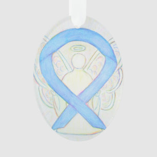 Blue Sky Awareness Ribbon Angel Ornament