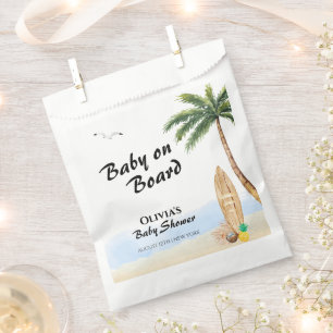 Blue Sky Baby On Board Beach Surf Baby Shower Favour Bags