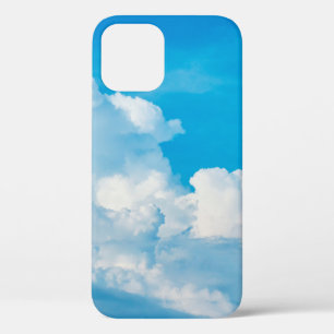 Blue sky background clouds white iPhone 12 case