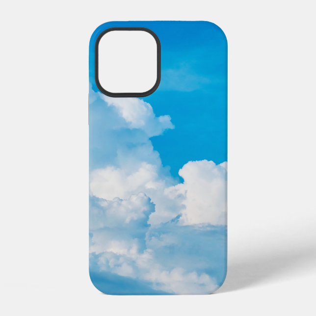 Blue sky background clouds white iPhone case (Back)
