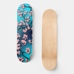 Blue Sky Bird Cherry Blossom Skateboard