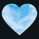 Blue Sky Blank Template Nature White Clouds Heart Sticker<br><div class="desc">Blue Sky Blank Template Nature White Clouds Heart Sticker.</div>