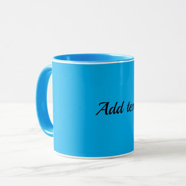 Blue, Sky Blue colour TEMPLATE, personalise, Mug (Front Left)