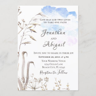 Blue Sky Botanical Garden Casual Christian Wedding Invitation
