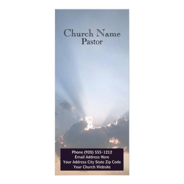 Blue Sky Church Bible Rack Card, Ministry Card (Front)