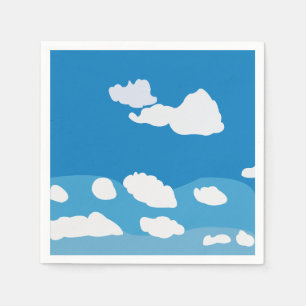 Blue Sky Cloud Birthday Party Napkin