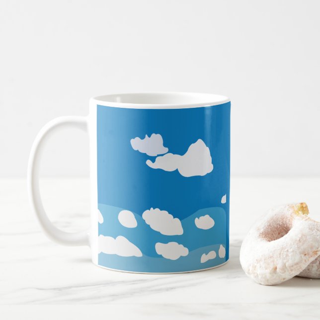 Blue Sky Cloud  Coffee Mug (With Donut)