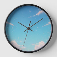Blue Sky Cloud Wall Clock