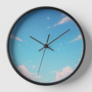 Blue Sky Cloud Wall Clock
