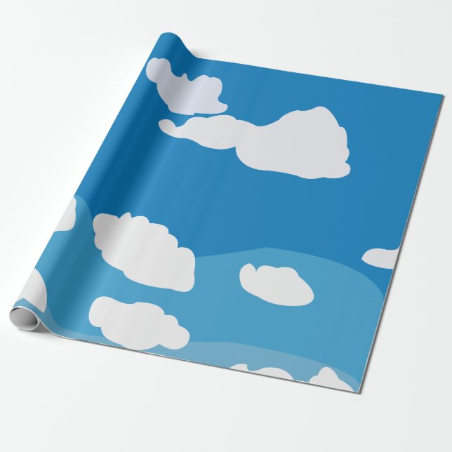 Blue Sky Cloud  Wrapping Paper (Unrolled)