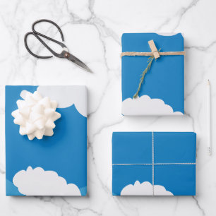 Blue Sky Cloud  Wrapping Paper Sheet