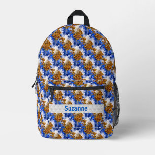 Blue Sky Clouds Abstract Pattern Personalised Printed Backpack
