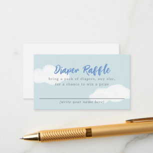 Blue Sky Clouds Baby Shower Diaper Raffle Enclosure Card