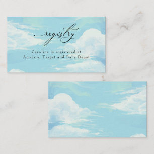 Blue Sky Clouds Baby Shower Registry Insert Card