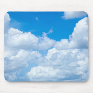 Blue Sky Clouds Background Skies Heaven Design Mouse Mat