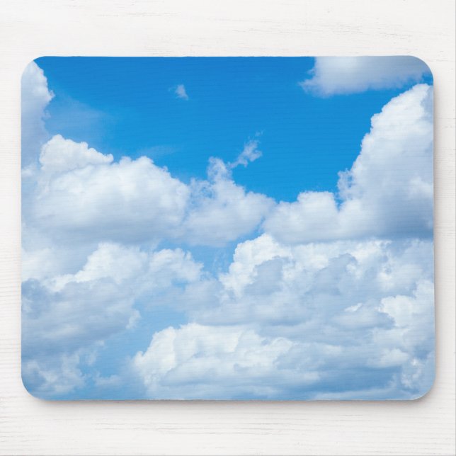 Blue Sky Clouds Background Skies Heaven Design Mouse Mat (Front)