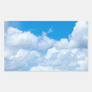 Blue Sky Clouds Background Skies Heaven Design Rectangular Sticker