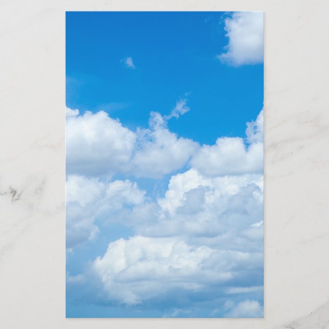 Blue Sky Clouds Background Skies Heaven Design Stationery (Front)