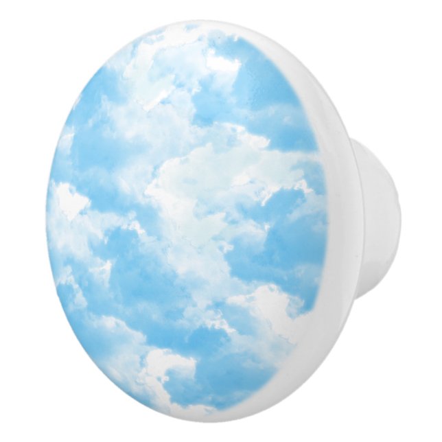 Blue Sky Clouds Ceramic Knob (Right)