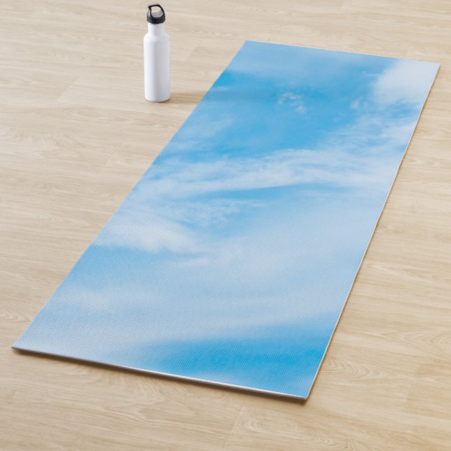 Blue Sky Clouds Elegant Design Template Fitness Yoga Mat (In Situ)