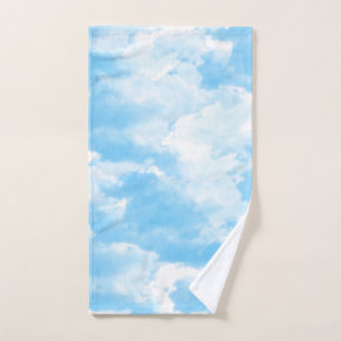 Blue Sky Clouds Hand Towel