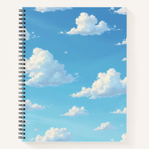blue sky clouds notebook