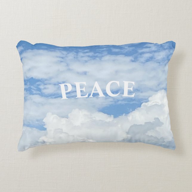 BLUE SKY CLOUDS PHOTO ACCENT PILLOW (Front)