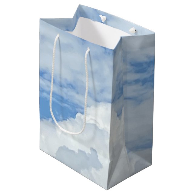 BLUE SKY CLOUDS PHOTO MEDIUM GIFT BAG (Front Angled)