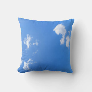 Blue Sky Clouds Photo Throw Pillow