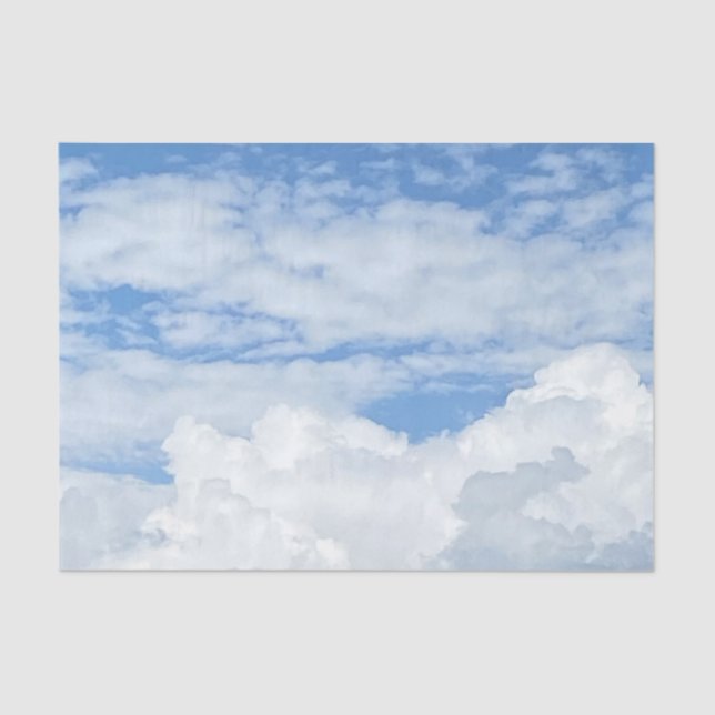 BLUE SKY CLOUDS PHOTO TISSUE PAPER (Front)