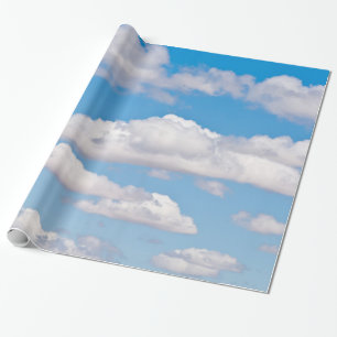 Blue sky clouds wrapping paper