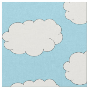 Blue sky cloudy day fabric
