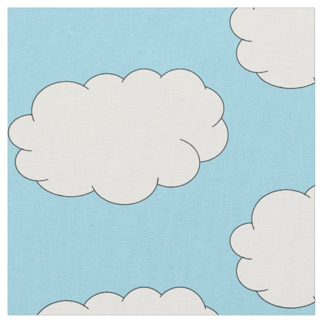 Blue sky cloudy day fabric (Close Up)