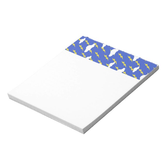 Blue Sky Cloudy Thunderstorm White Clouds Thunders Notepad (Rotated)