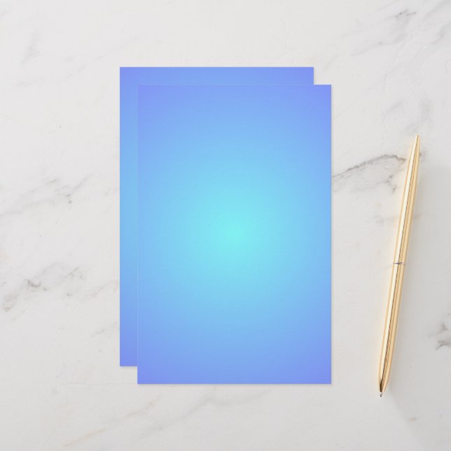 Blue Sky Colours Gradient Aqua Blues  Stationery (Front/Back In Situ)