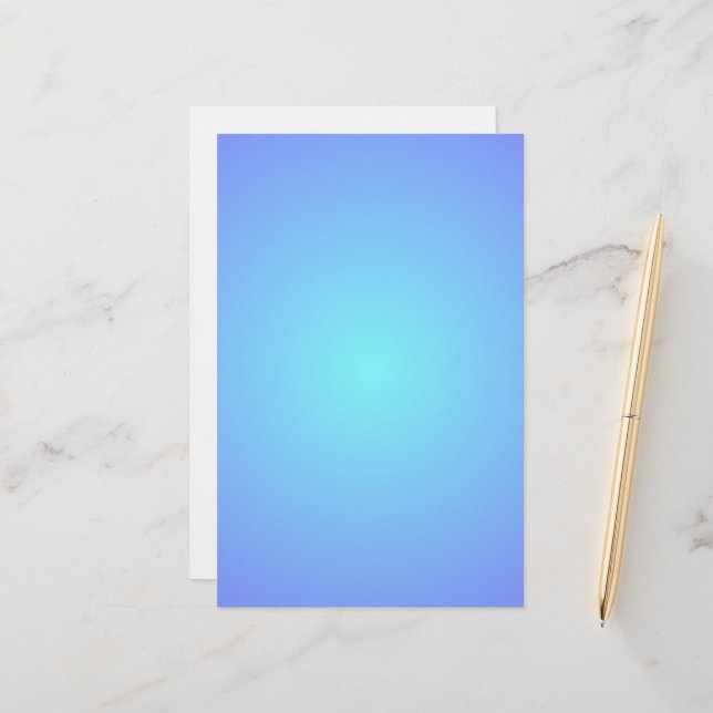 Blue Sky Colours Gradient Aqua Blues  Stationery (Front/Back In Situ)