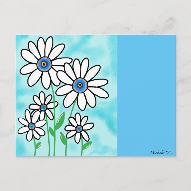 Blue Sky Daisies Postcard (Front)