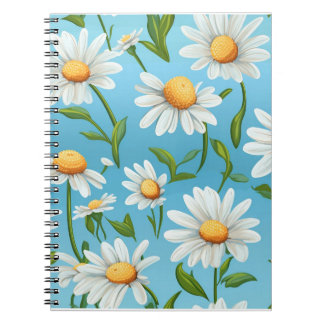 Blue Sky Daisy Spiral Notebook